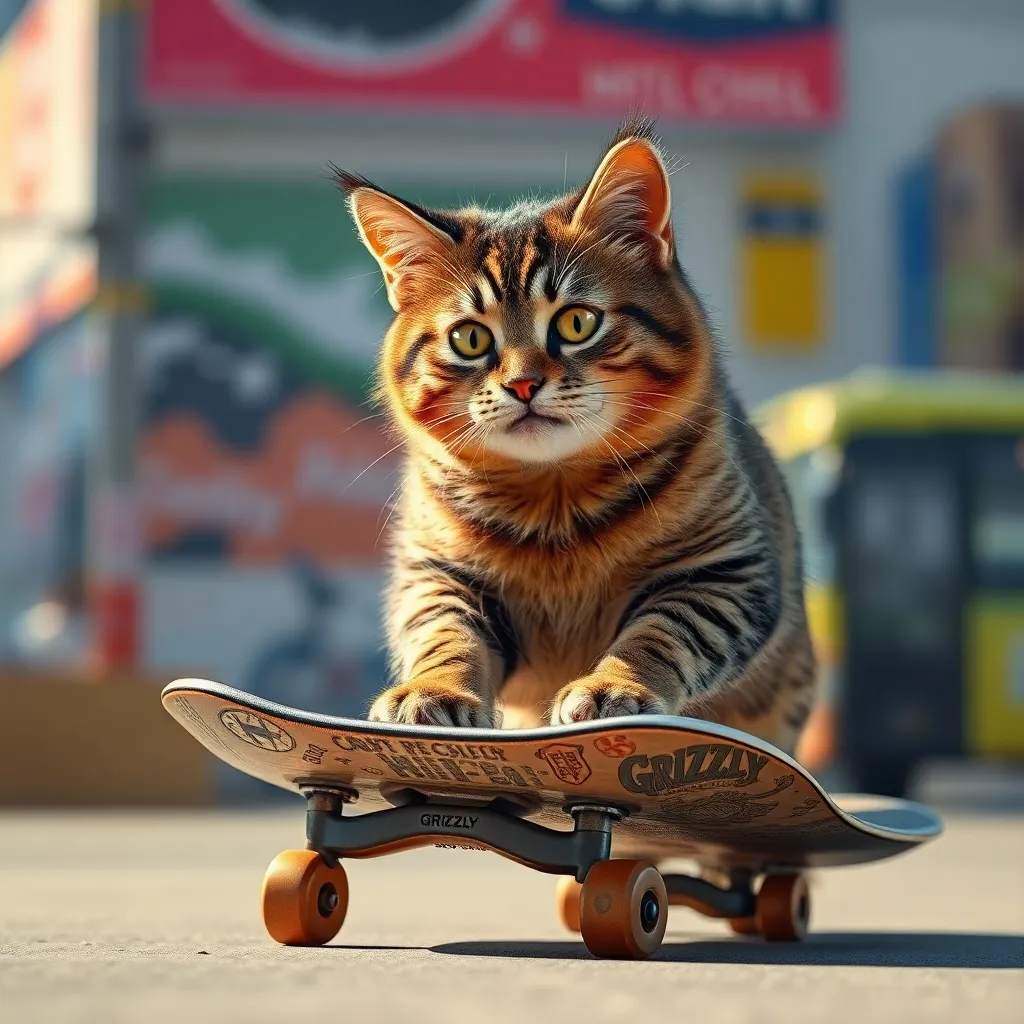 Grizzly: The Rescued Shop Cat Who Masters Skateboarding