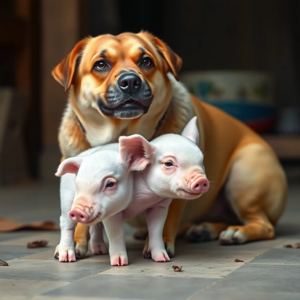Unlikely Duo: Piglet Raised by Dog Becomes Family