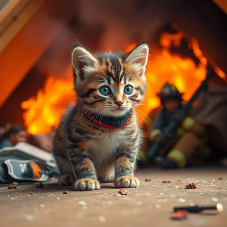 Kitten Rescue: Firefighters' Heroic Attic Operation